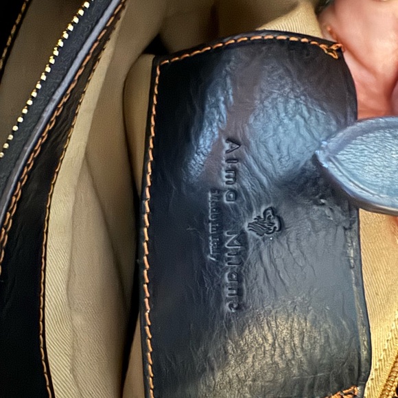 Black leather handmade Aigin Milano handbag In excellent condition! - Picture 5 of 7